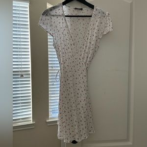 Brandy Melville dress, size small, only worn once, white with pink/red flowers